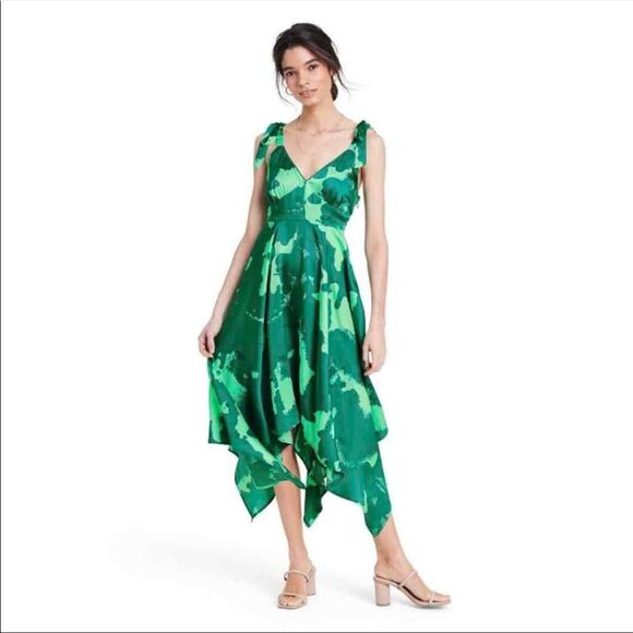 Alexis Dresses & Skirts - Alexis For Target Green‎ Satin Sleeveless Asymmetrical Sundress Womens 1X